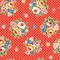 Fabric Poppie Cotton Red Bouquet Flower Market by the Quarter Yard FM25403